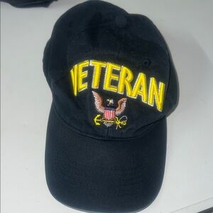 Navy Veteran Cap with Embroidered Eagle